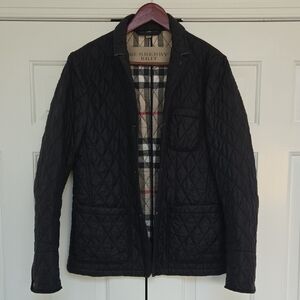 BURBERRY • Men's Black Quilted Lightweight Jacket, Size Medium